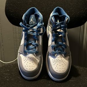 Blue white and gray Jordan’s
